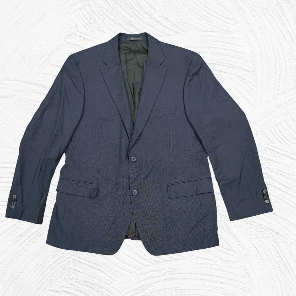 Hugo Boss Pasini2 Blue Birdseye Blazer 42S Guabello Italian Fabric 2BTN *flaw*